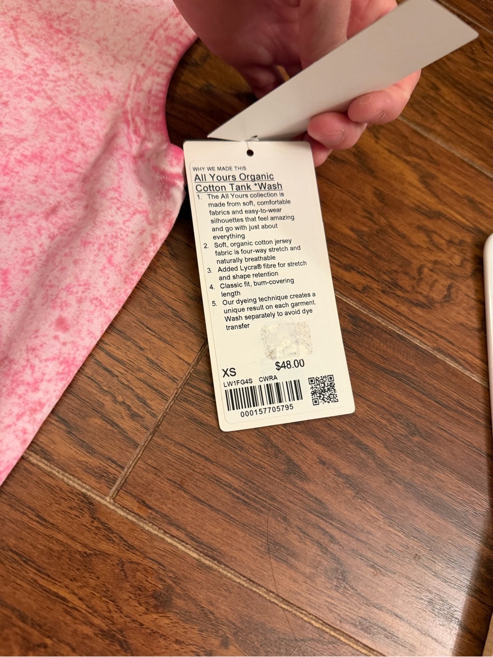 NWT Lululemon All Yours Oversized Tank Tie Dye Pink Women’s Size XS - Picture 3 of 8